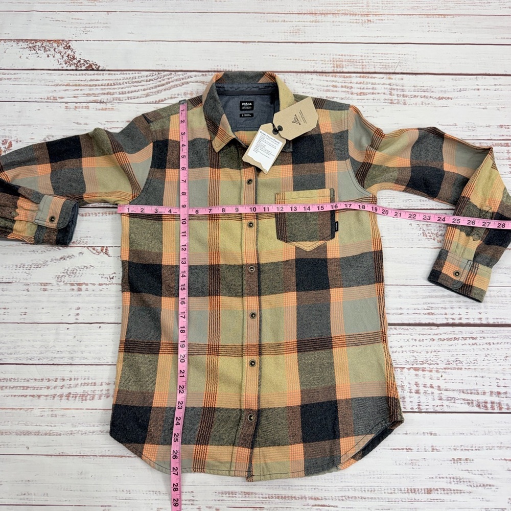 Prana Women’s Size Small Sage Golden Canyon Flannel Button Down Shirt - Picture 9 of 15